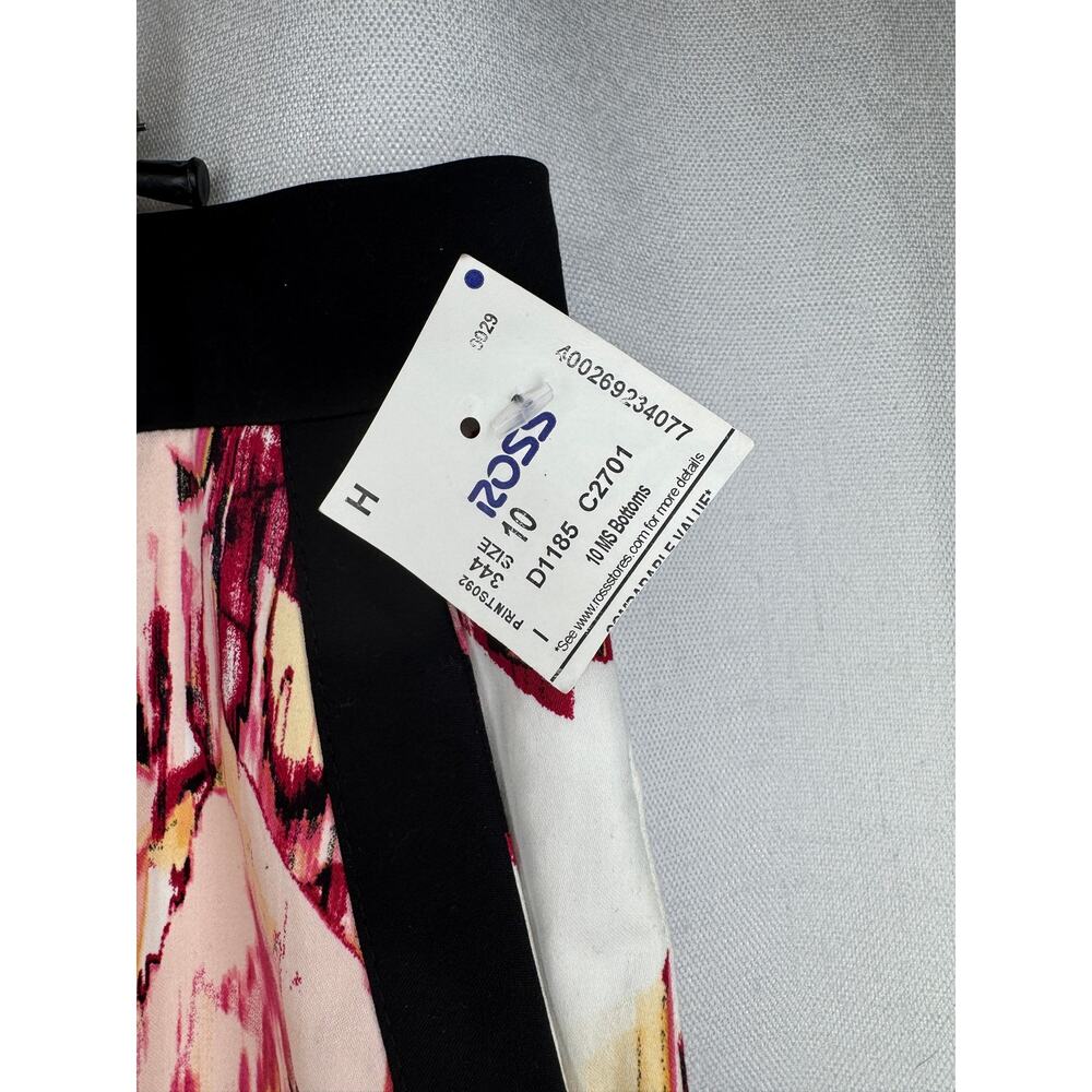 361. Donna Karan New York NWT Abstract Floral Ankle Pants Size 10 - Picture 6 of 8